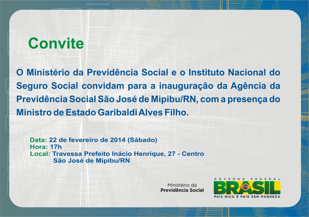 Convite SÃO JOSÉ DE MIPIBU RN - Local